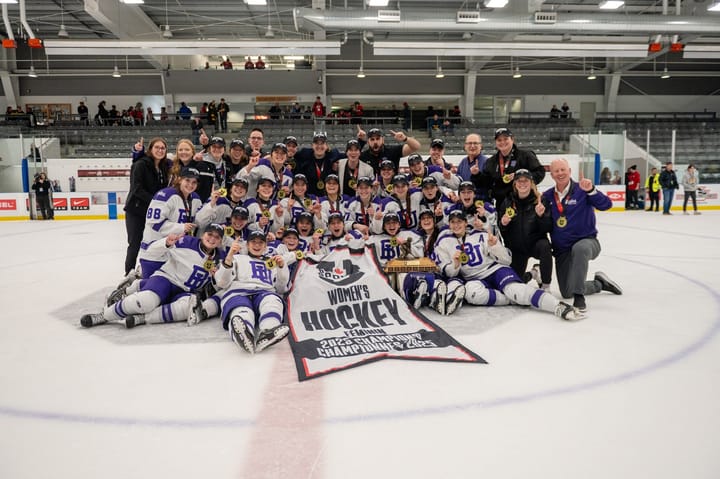 The Bishop's University Gaiters celebrate their first ever USports National Championship